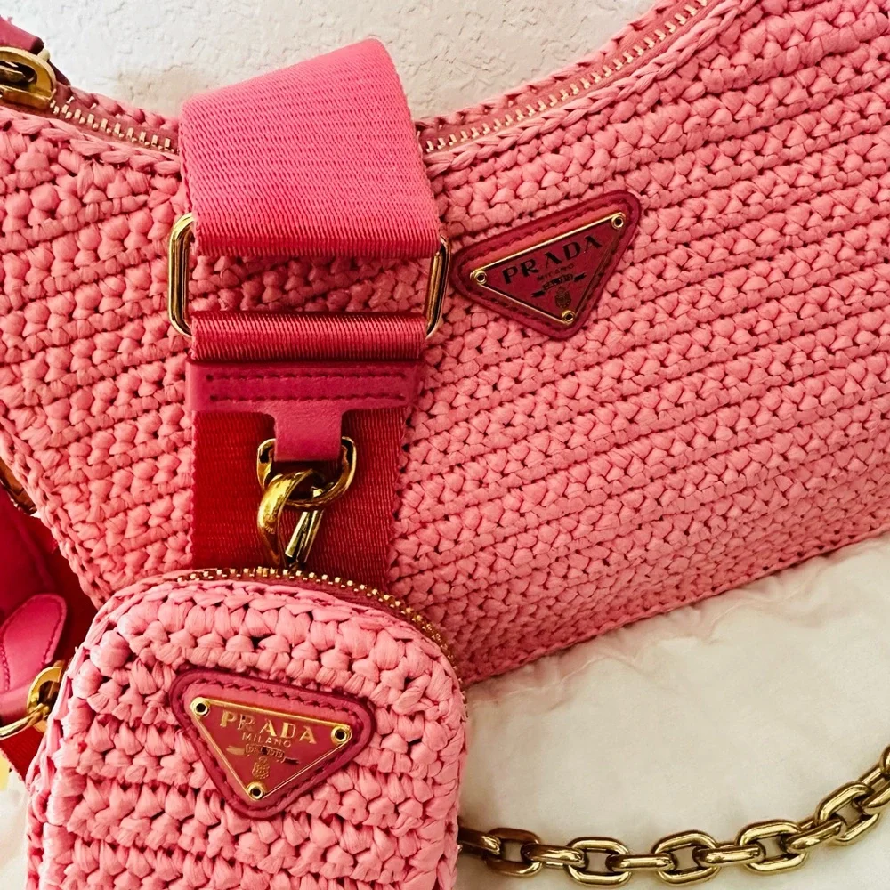 Prada Re-edition Pink Raffia - Picture 2 of 5